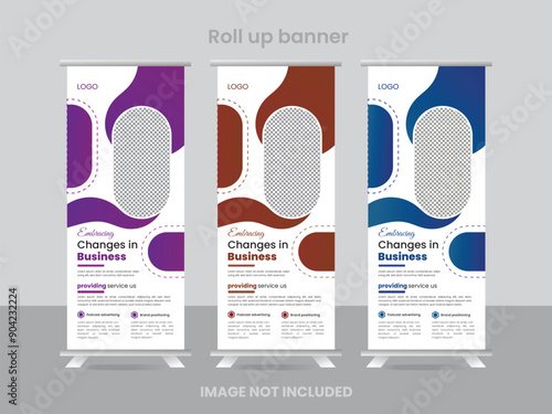 Modern business roll up banner template design.