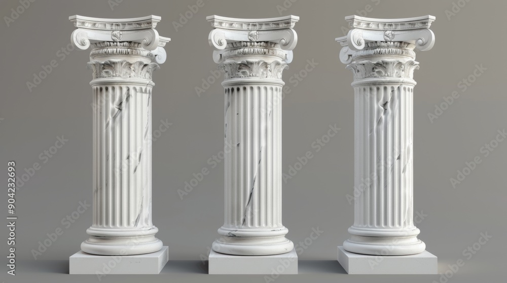 set of white roman columns set of white roman columns