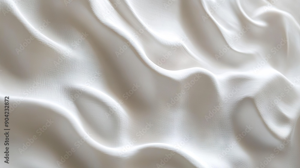 Fototapeta premium White Plywood Wall Decoration: 3D Wavy Contour Pattern
