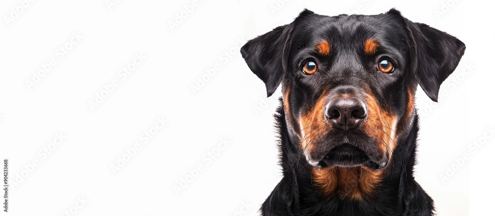 Adorable dog of a specific breed displayed against a blank white backdrop with copy space image Adorable dog of a specific breed displayed against a blank white backdrop with copy space image