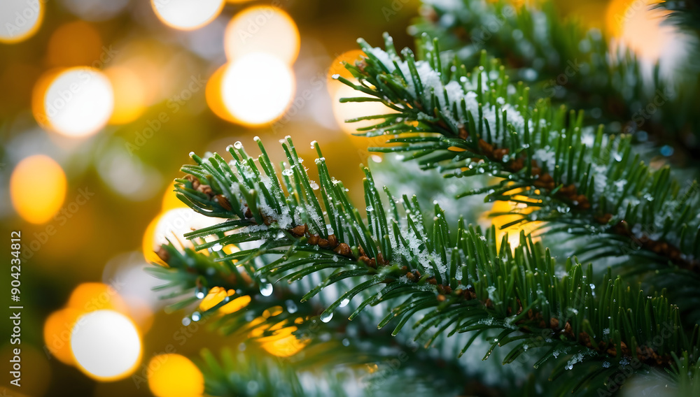 Macro christmas tree background, Ornaments, and Gifts: Cozy Holiday Celebration, Warm Family Gathering, Seasonal Decor, Winter Wonderland, and Joyful Christmas Spirit. Close view, macro. Macro christmas tree background, Ornaments, and Gifts: Cozy Holiday Celebration, Warm Family Gathering, Seasonal Decor, Winter Wonderland, and Joyful Christmas Spirit. Close view, macro.