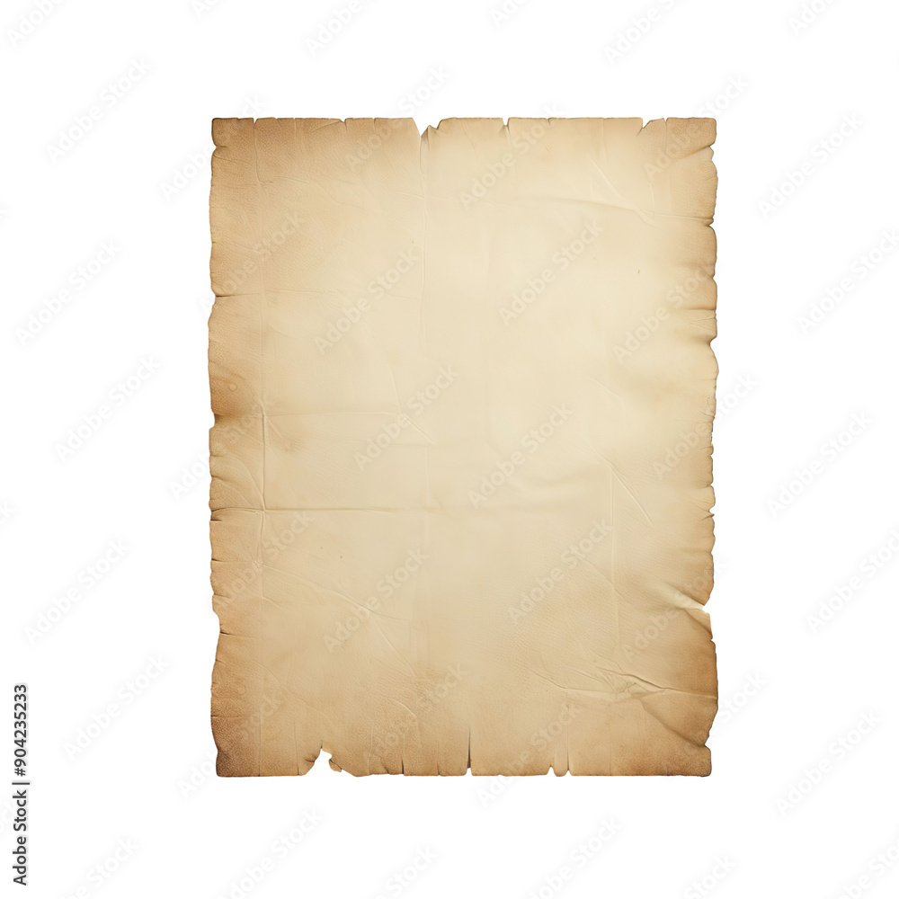An isolated PNG photo of a piece of parchment paper, slightly aged with a rough texture and yellowed edges An isolated PNG photo of a piece of parchment paper, slightly aged with a rough texture and yellowed edges