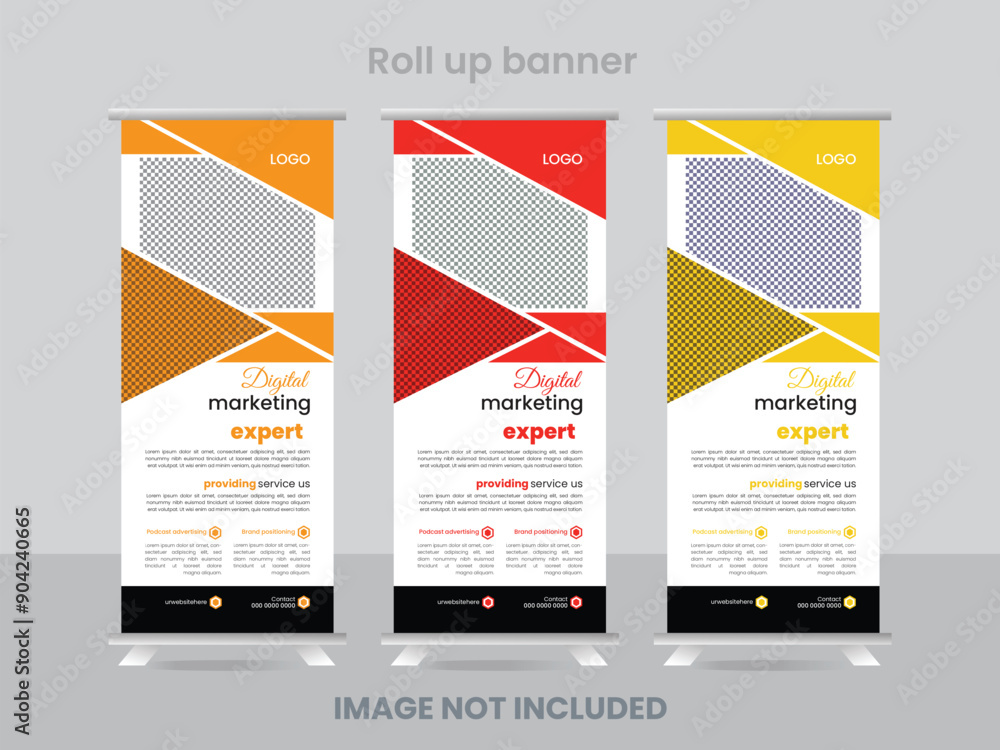 modern roll up banner template design. modern roll up banner template design.