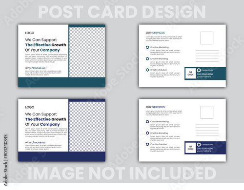 Modern post card template design.
