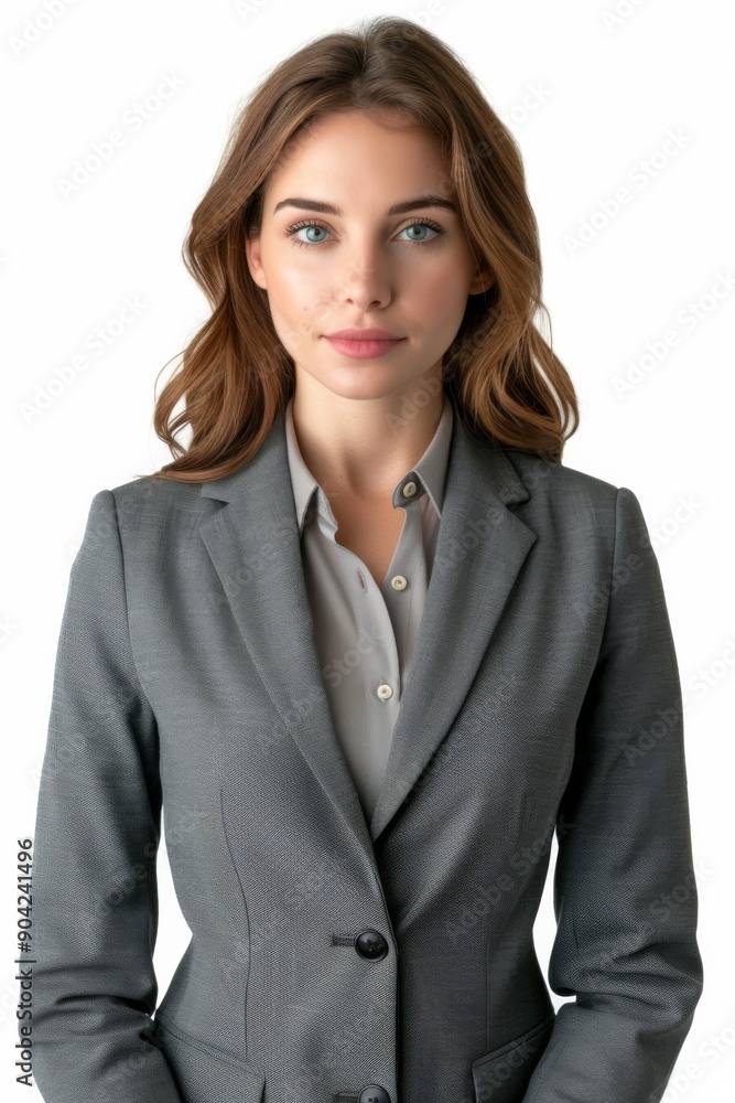 A businesswoman wearing formal suit isolated created with Generative AI A businesswoman wearing formal suit isolated created with Generative AI