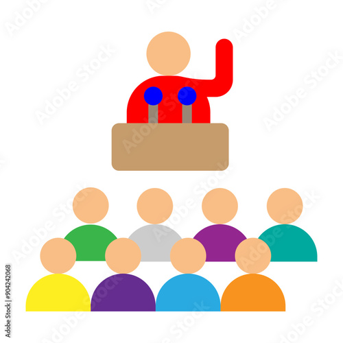 Political Campaign Speech Vector Flat Icon Design