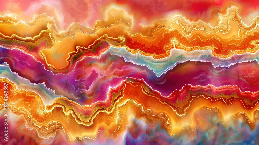 Vibrant swirling marble textures in warm color palette Vibrant swirling marble textures in warm color palette