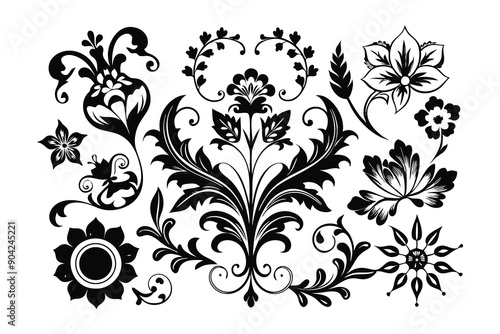 Floral Ornament Collection and Decorative Vintage Luxury Elegant Pattern Vector Artwork