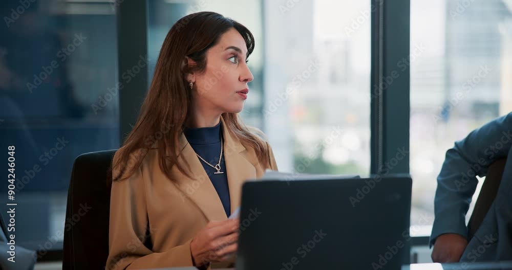 Meeting, documents and businesswoman in office for collaboration with equity reports for revenue. Discussion, paperwork and financial analyst team with investment risk for share price in boardroom. Meeting, documents and businesswoman in office for collaboration with equity reports for revenue. Discussion, paperwork and financial analyst team with investment risk for share price in boardroom.