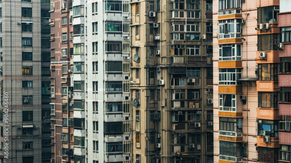 Fototapeta premium Colorful Buildings in Urban Cityscape