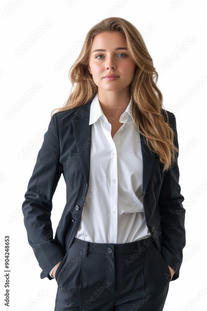 A businesswoman wearing formal suit isolated created with Generative AI A businesswoman wearing formal suit isolated created with Generative AI