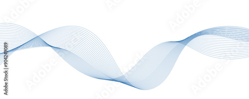 Abstract blue wavy lines. Vector background.