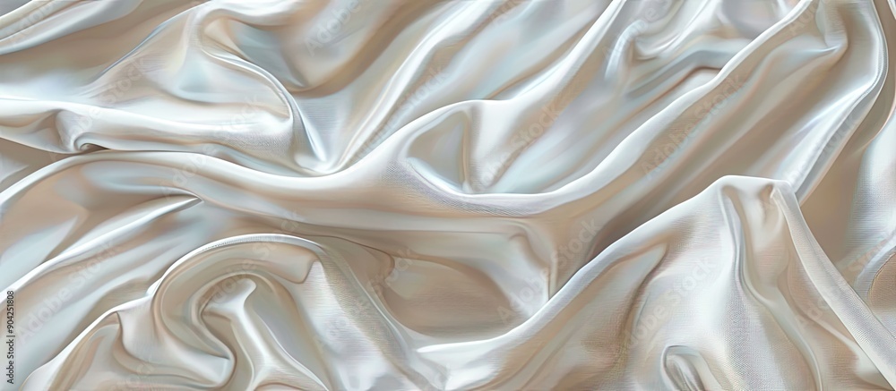 White silk fabric provides an elegant background with ample copy space image White silk fabric provides an elegant background with ample copy space image