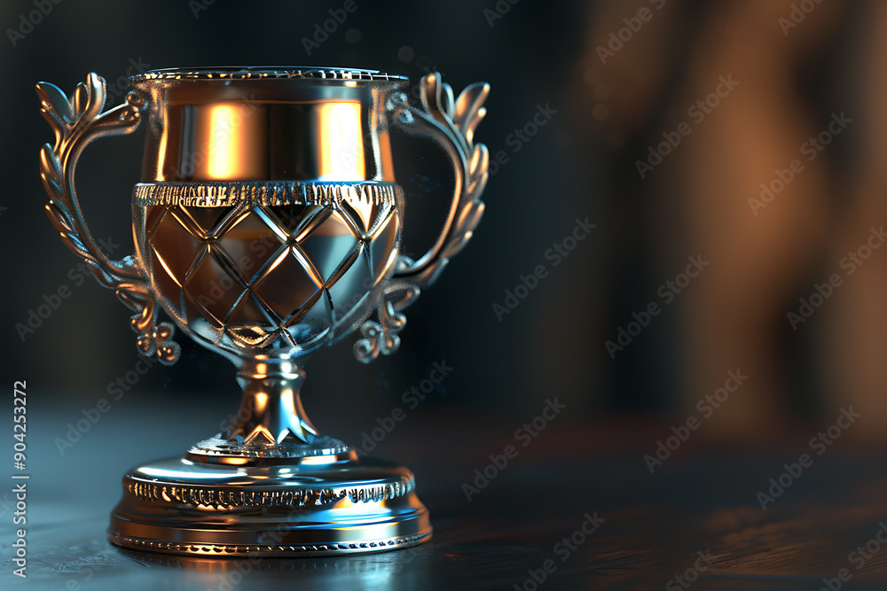 A victory concept, featuring a trophy cup as the central element. This design emphasizes triumph and achievement, making it perfect for award ceremonies, recognition events, and celebratory occasions. A victory concept, featuring a trophy cup as the central element. This design emphasizes triumph and achievement, making it perfect for award ceremonies, recognition events, and celebratory occasions.