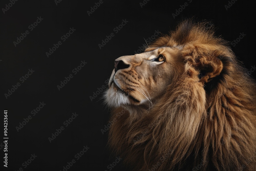 Obraz premium Transparent visuals and compelling graphics with lion motifs, perfect for dynamic and innovative digital endeavors that leave a lasting impression.