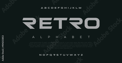Retro Future font creative modern alphabet fonts. Typography colorful bold with color dot regular. vector illustrator	