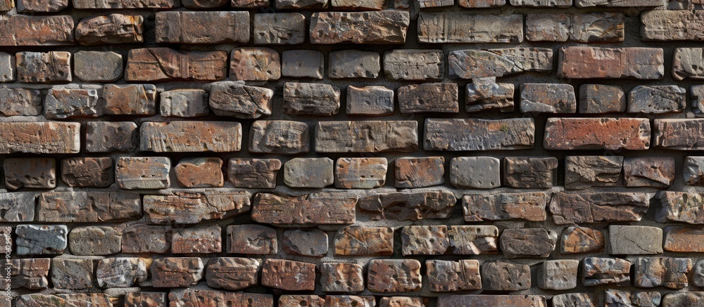 Brick wall with varying old and new bricks suitable for design projects and presentations with copy space image Brick wall with varying old and new bricks suitable for design projects and presentations with copy space image