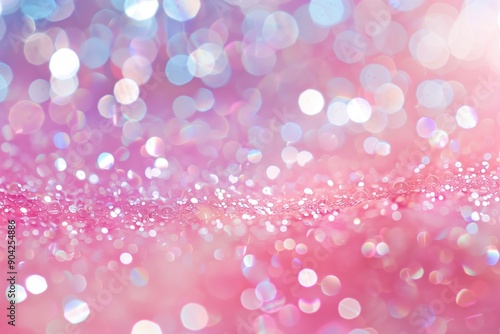 Abstract Pink and White Sparkling Glitter Background with Bokeh Effects for Festive and Celebratory Designs