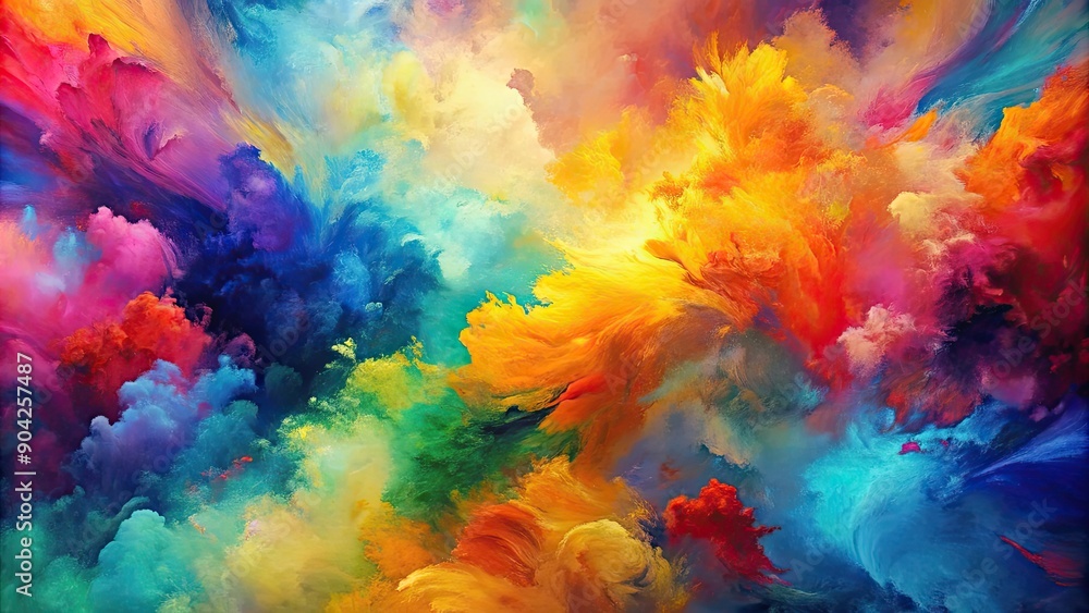 Abstract background painting with vibrant colors and dynamic brush strokes, vibrant, colors, dynamic, brush strokes