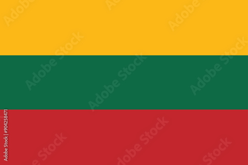 Konstfotografi Lithuanian flag flat vector illustration.