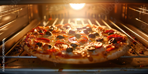 Cooking Pizza In An Electric Oven 
