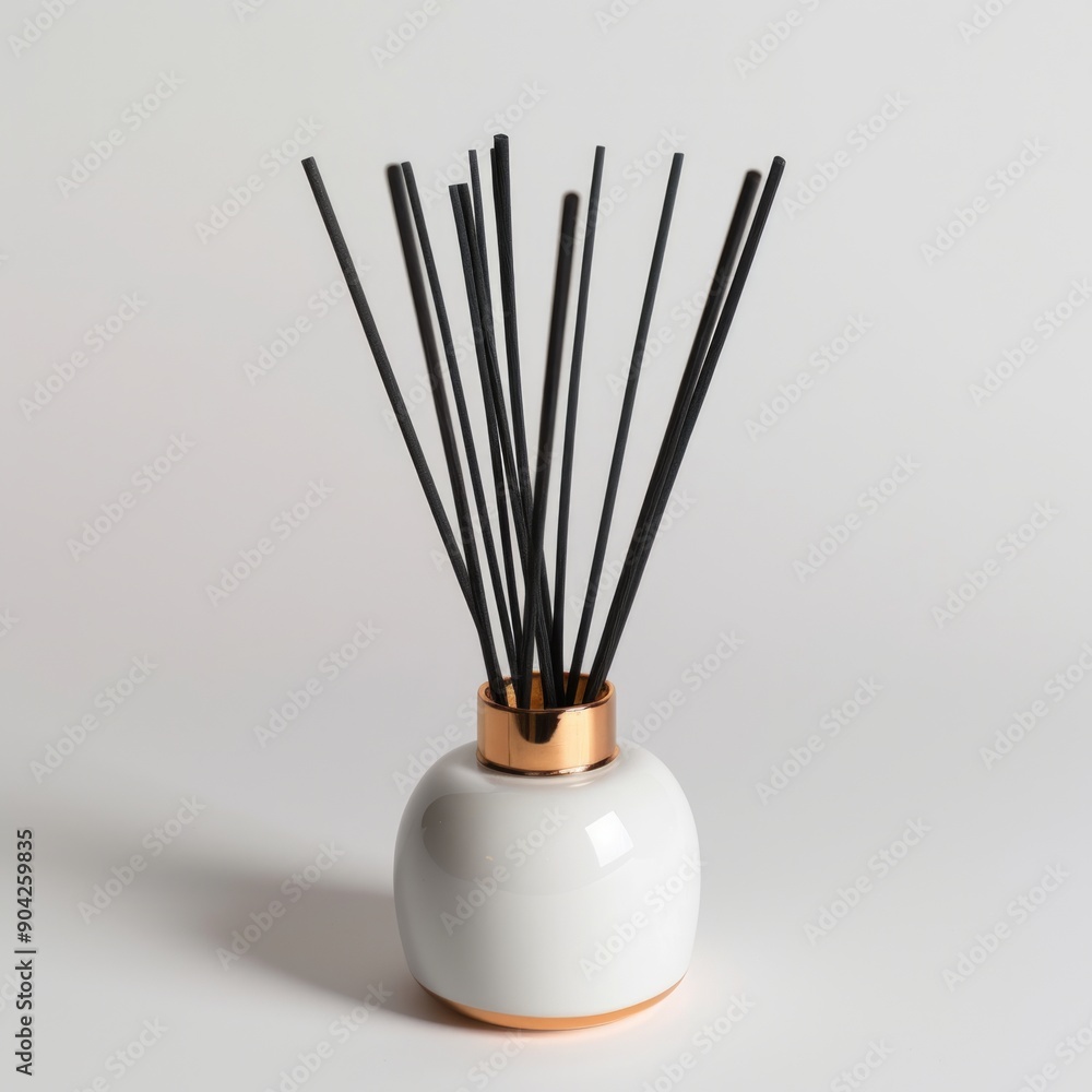 Medium shot of Aroma diffuser with sticks, isolated on a white background Medium shot of Aroma diffuser with sticks, isolated on a white background