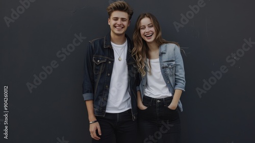 The friends in denim jackets photo