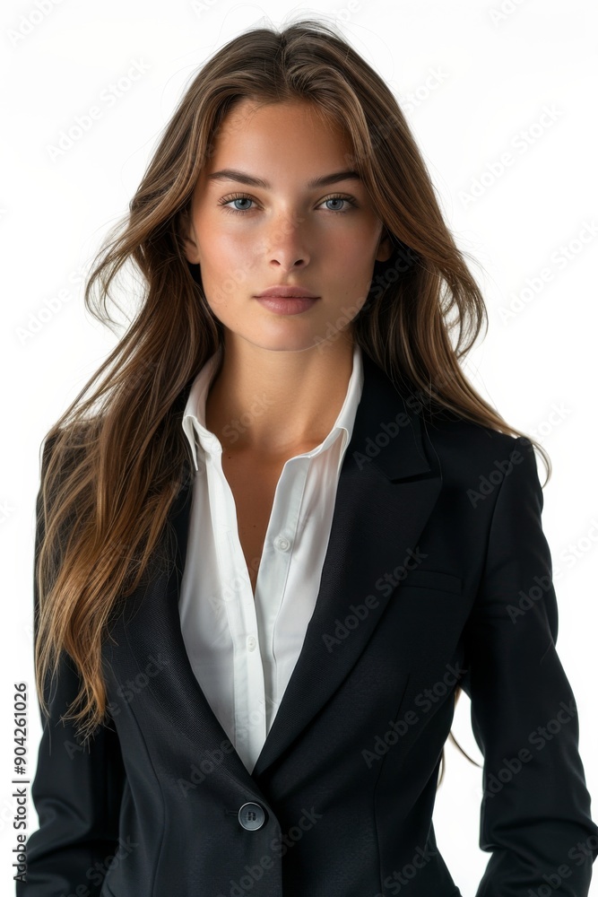 A businesswoman wearing formal suit isolated created with Generative AI A businesswoman wearing formal suit isolated created with Generative AI