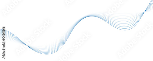 Abstract blue wavy lines. Vector background.