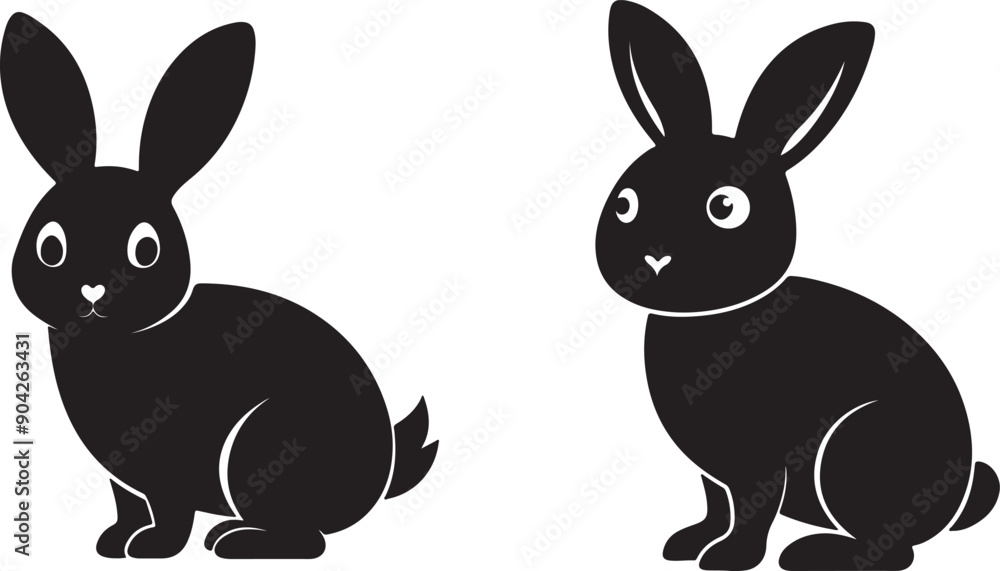 Fototapeta premium Rabbit Vector Silhouette High Quality Animal Illustrations for Creative Designs