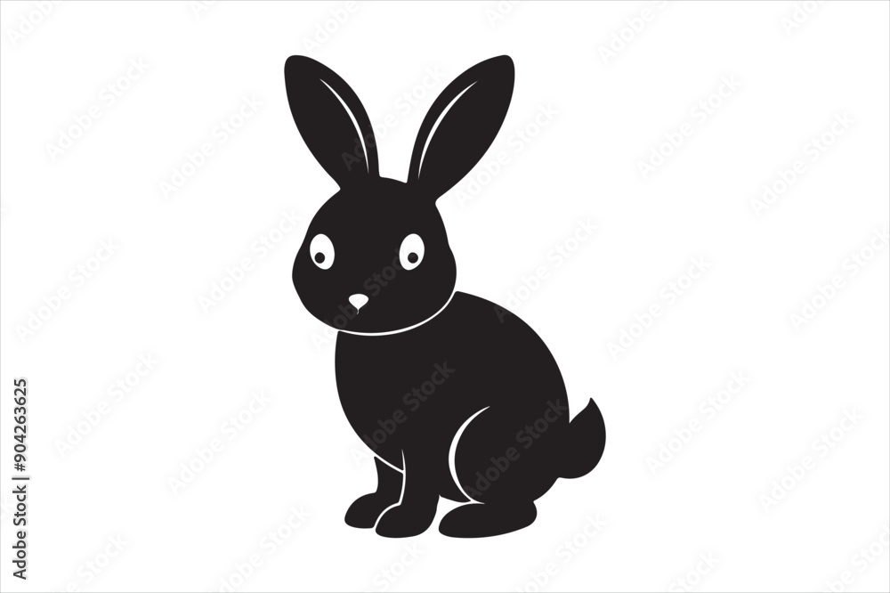 Obraz premium Rabbit Vector Silhouette Elegant and Versatile Illustrations for Creative Projects
