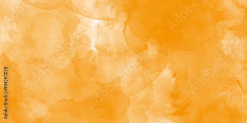 Beige watercolor texture with grunge watercolor stains, Abstract orange watercolor splash isolated on white background. Sky in watercolour painting soft textured on wet white paper background.