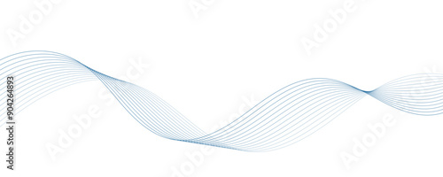 Abstract blue wavy lines. Vector background.