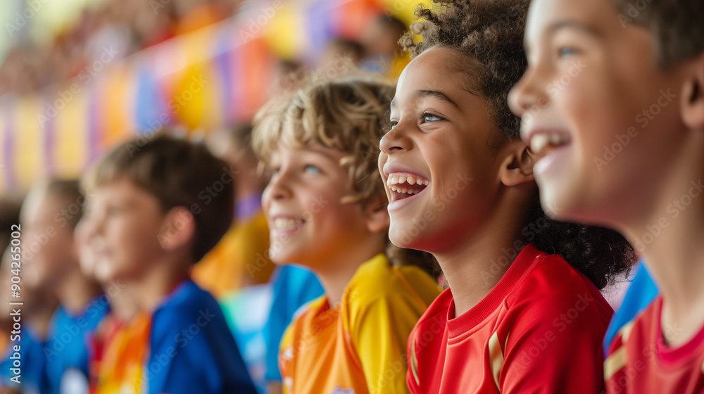 Children Laughing at a Sporting Event. Children Laughing at a Sporting Event.