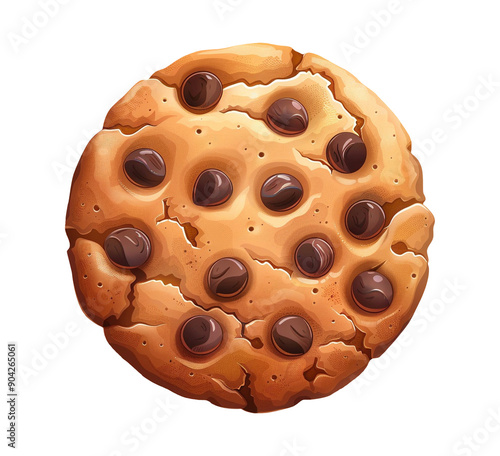 chocolate chip cookies isolated