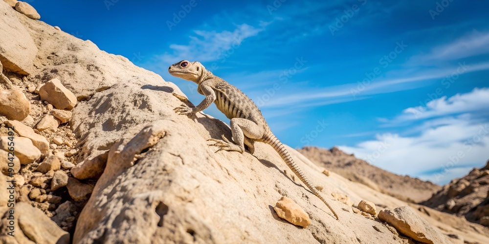 Desert creature scales upward rocky terrain AI-Created Content, gila monster, wildlife, reptile Desert creature scales upward rocky terrain AI-Created Content, gila monster, wildlife, reptile