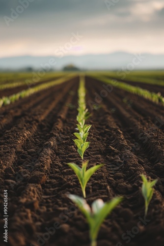 A peaceful landscape showcases clouds drifting over fields, highlighting the integration of innovative farming technology in a harmonious agricultural setting.