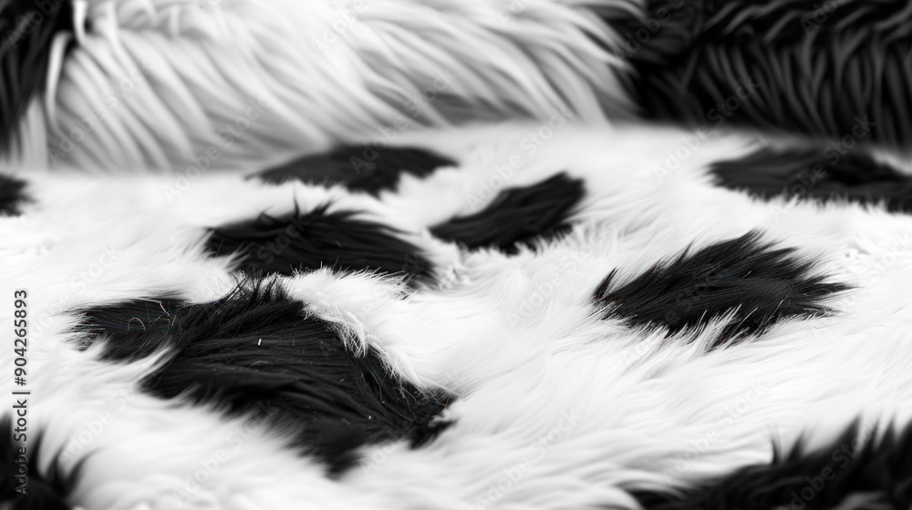 Fototapeta premium Abstract Black and White Furry Texture.