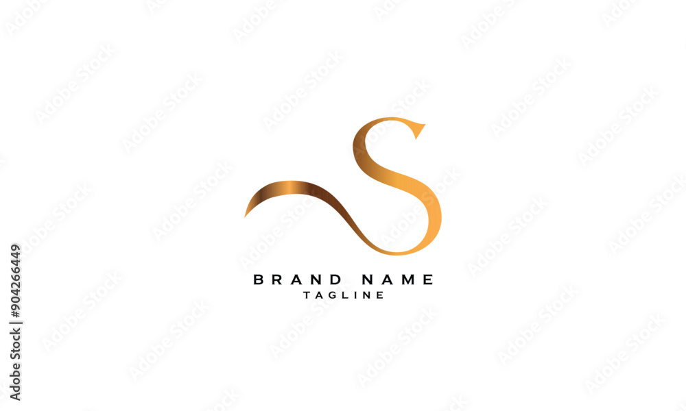 Fototapeta premium NS, SN, Abstract initial monogram letter alphabet logo design