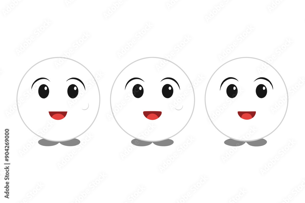 Obraz premium Three White Cartoon Characters with Smiling Faces