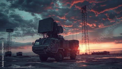 The missile defense network incorporates a military radar system.