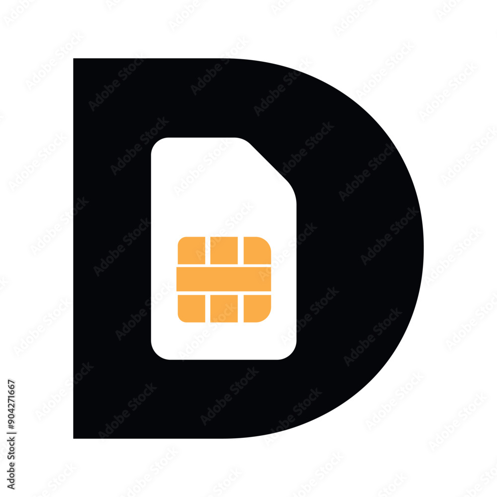 Initial sim Logo combine with letter D vector template Initial sim Logo combine with letter D vector template