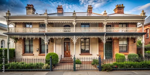 Victorian Terrace House (Melbourne Australia) Generative By AI photo