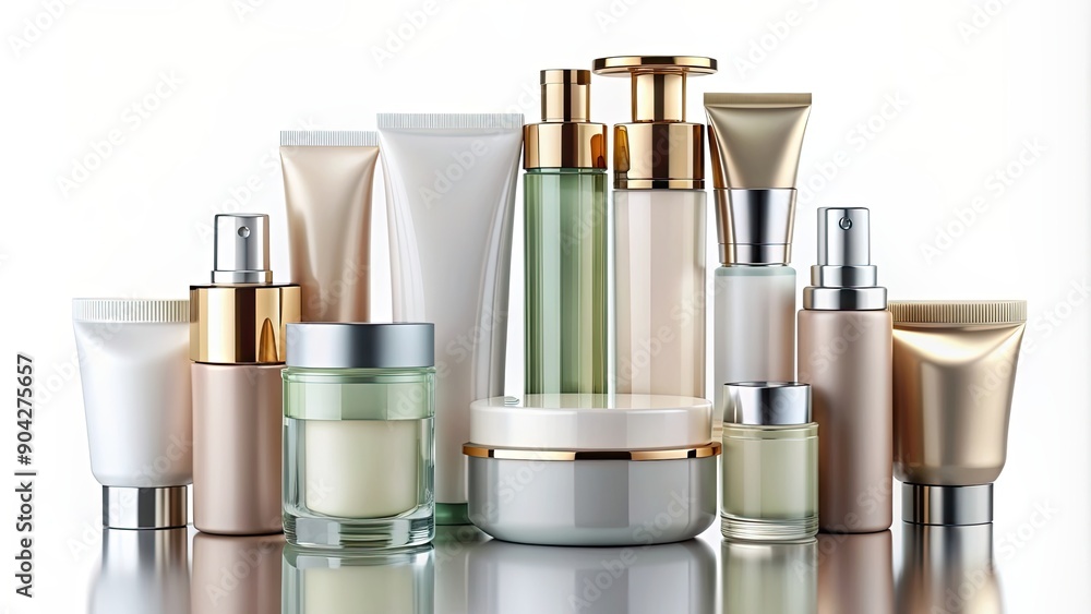 rendering of various cosmetic packages with clipping path available, cosmetic, package, product, beauty, design rendering of various cosmetic packages with clipping path available, cosmetic, package, product, beauty, design
