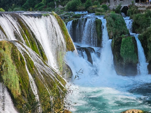 Obraz na płótnie Una Nationalpark Wasserfälle Bosnien w salonie