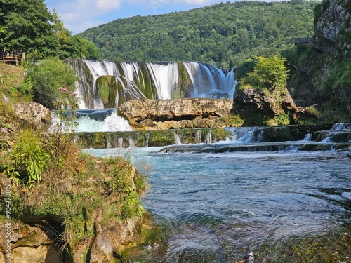 Obraz na płótnie Una Nationalpark Wasserfälle Bosnien w salonie