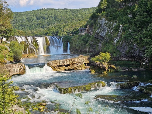 Obraz na płótnie Una Nationalpark Wasserfälle Bosnien w salonie