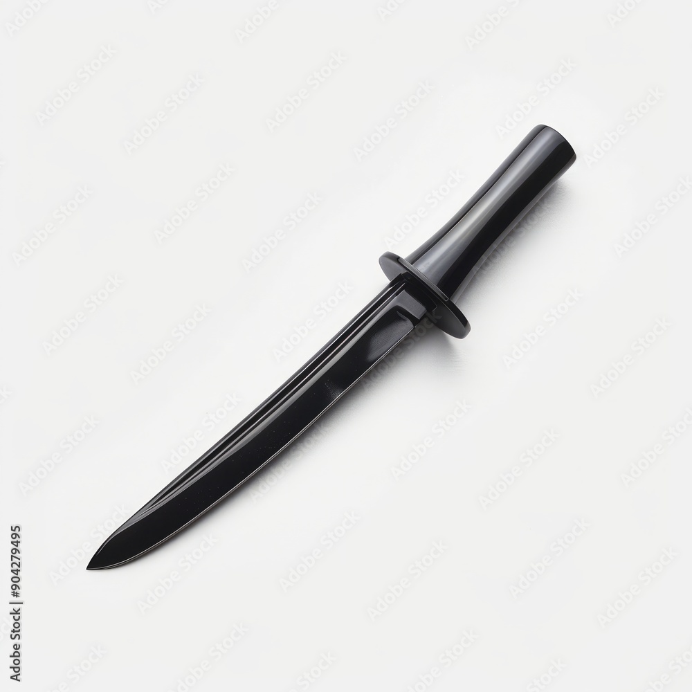 Medium shot of japanese katana, isolated on a white background, bright and vivid tonality Medium shot of japanese katana, isolated on a white background, bright and vivid tonality