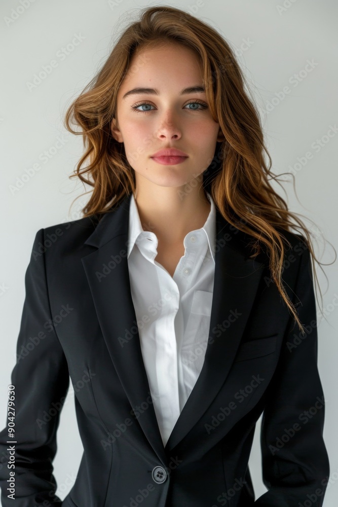 A businesswoman wearing formal suit isolated created with Generative AI A businesswoman wearing formal suit isolated created with Generative AI