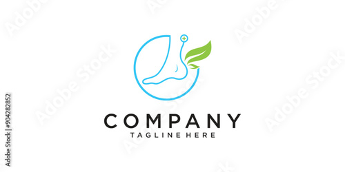 Creative foot care logo design with unique concept premium vector
